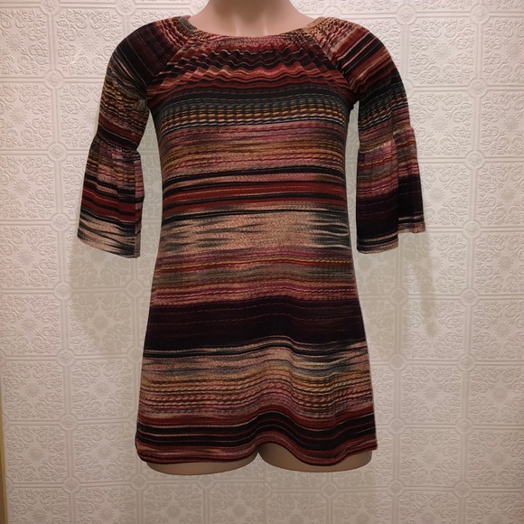 R.Rogue Boho Indie Stripped Dress Small - Picture 1 of 4